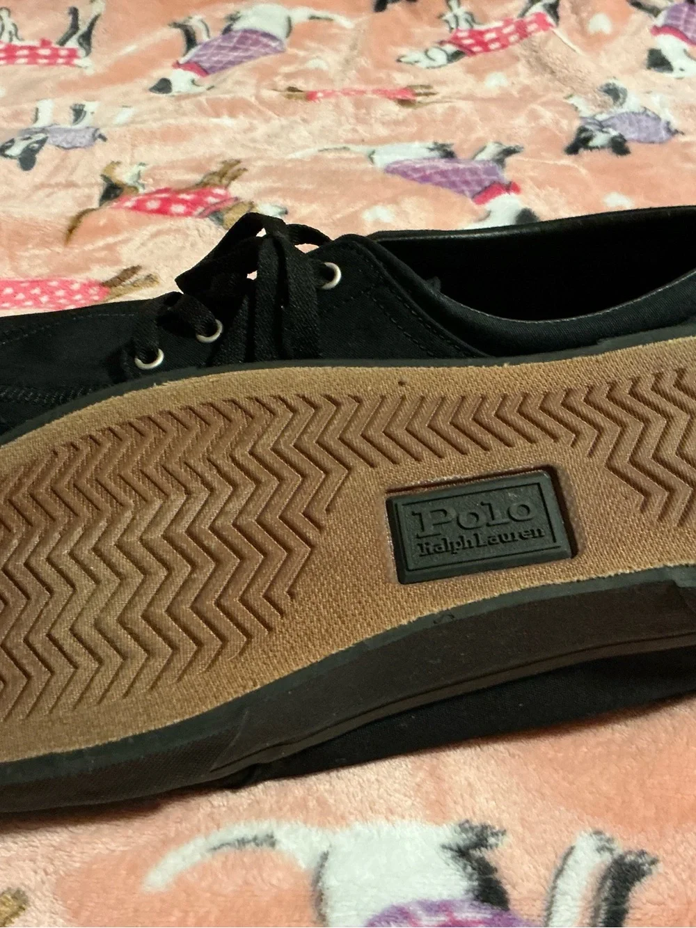 Polo by Ralph Lauren Black Canvas Boat Shoes Lace-Up